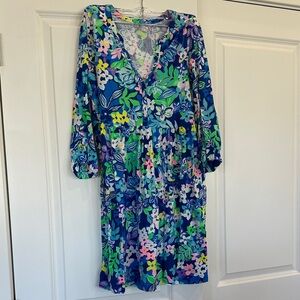 Lilly Pulitzer Floral Blue and Green Dress
